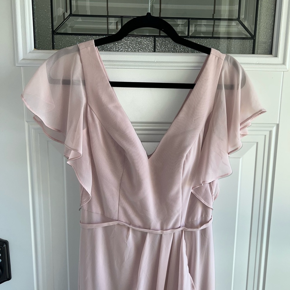 Elegant Pink Ruffle Maxi Dress - Picture 3 of 8